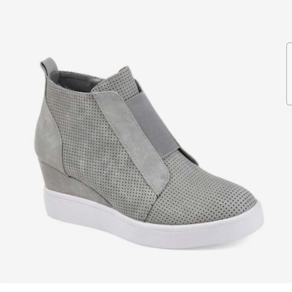 Lines Paolo Grey Size 8.5 Sneaker Wedge Lightly Worn